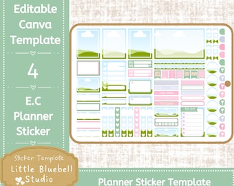 Editable Canva Planner Sticker Template: Canvay DIY Journal Stickers, Functional Stickers (Digital Download)