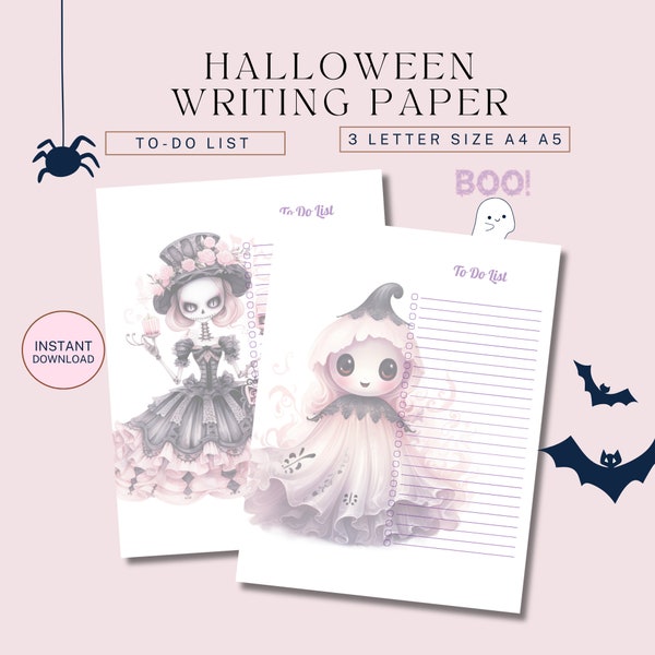 Halloween To-Do-List / Printable to-do-list / Spooky Themed To Do List Planner / Halloween Aesthetic Stationery paper. Instant Download.