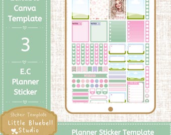 Editable Canva Planner Sticker Template: Canva DIY Journaling Stickers,(Commercial Use)