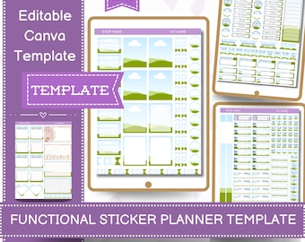 Canva Sticker Template: Editable Planner Stickers, Commercial Use (PDF Download)