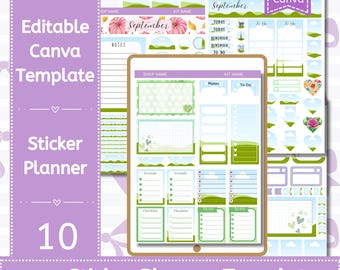 Editable Canva Sticker Template: 7x9 Erin Condren Sticker Planner, (Digital Download)