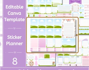 Editable Planner Sticker Template: Canva DIY Journal Stickers (Digital Download)