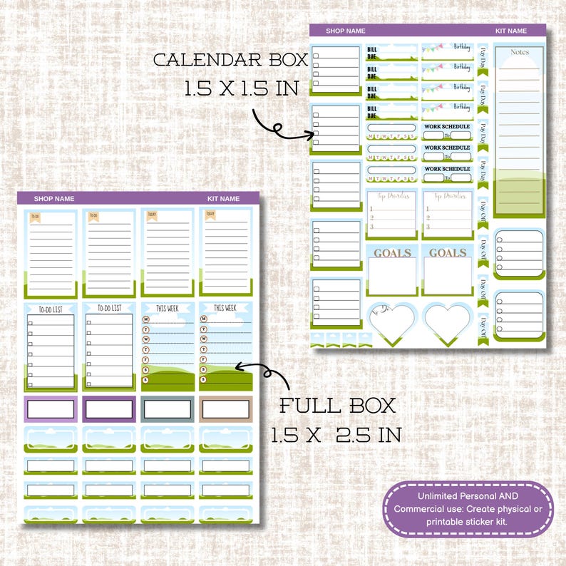 Editable Planner Sticker Template: DIY Journaling Stickers, Canva ...