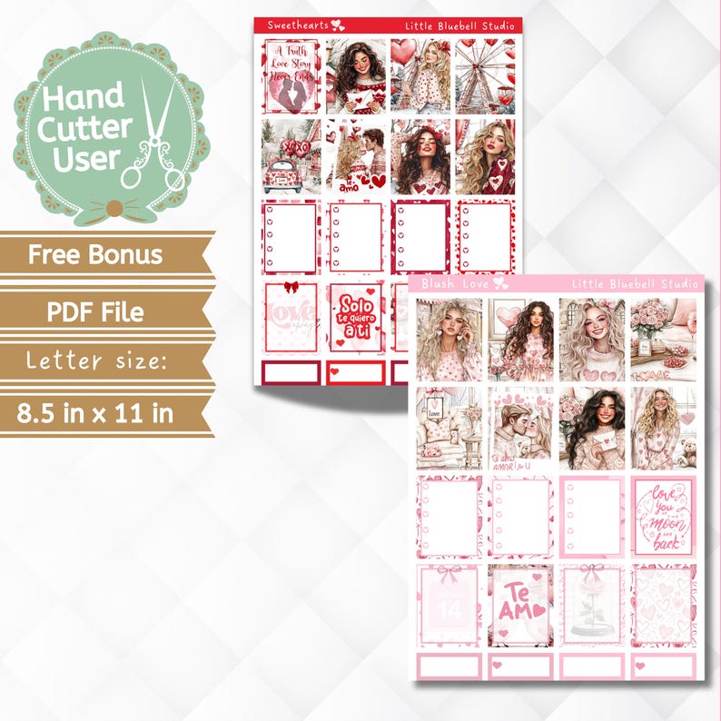 free bonus a 2 PDF file sticker planner letter size 8.5 x 11 inches