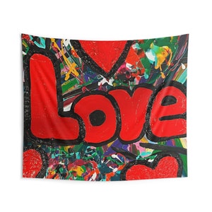 Love Is In the Air Original Painting Indoor Wall Tapestries