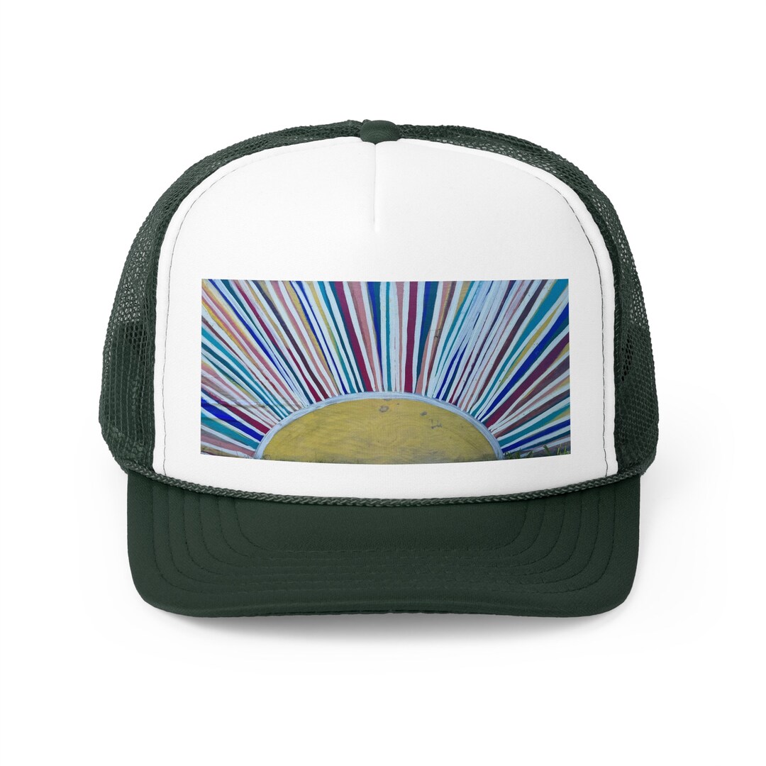 Sunburst Original Painting Trucker Caps - Etsy