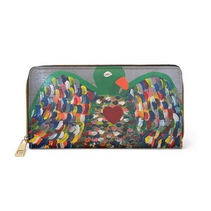 Cartera con cremallera y pintura original de Love Bird