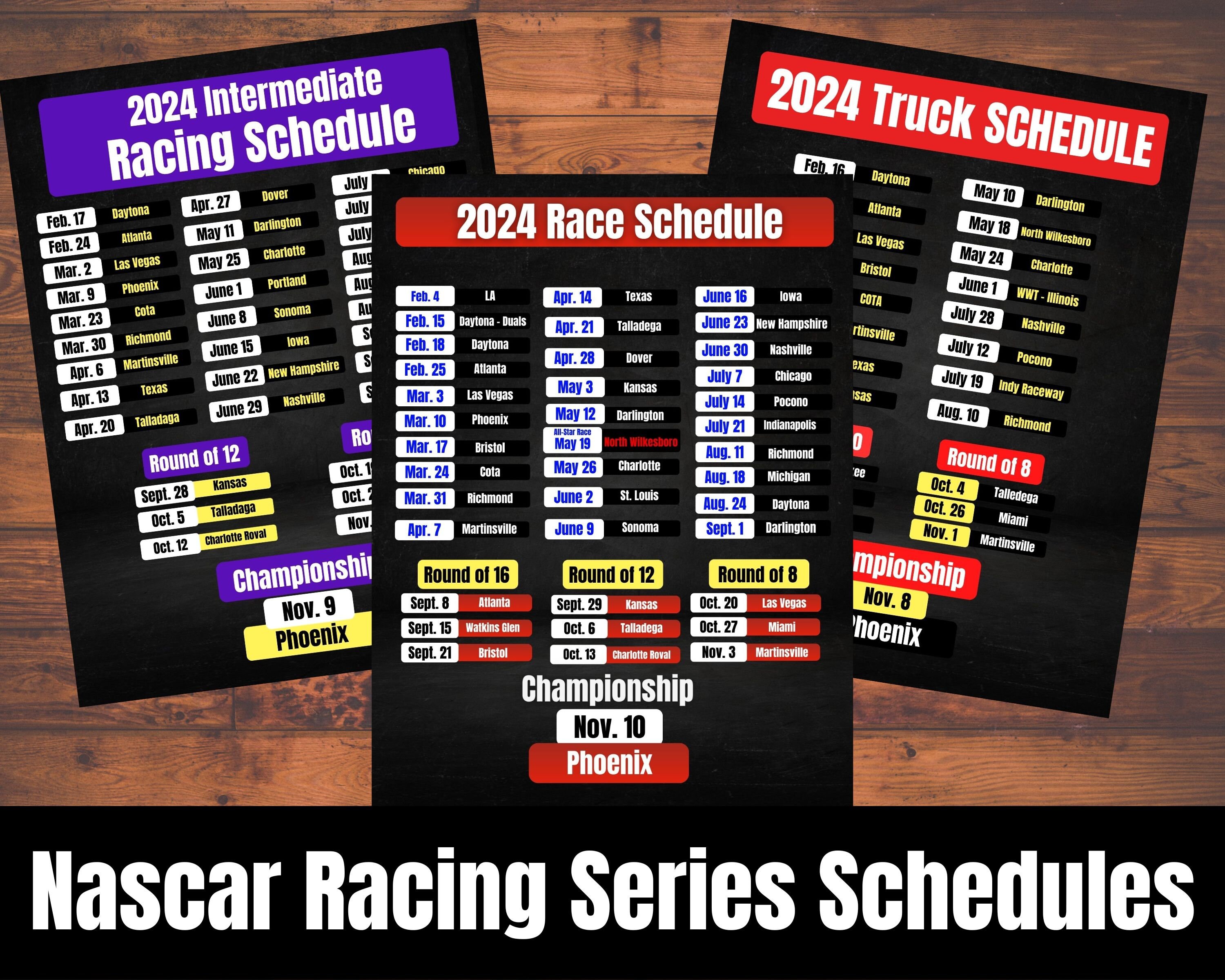 2024 Nascar Race Schedule, Stock Car Racing, 2024 Schedule, Race Fan