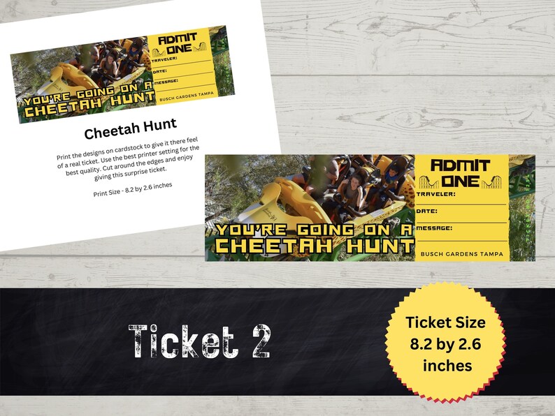 Busch Gardens Printable Reveal Ticket, Surprise Vacation Gift, Print at ...