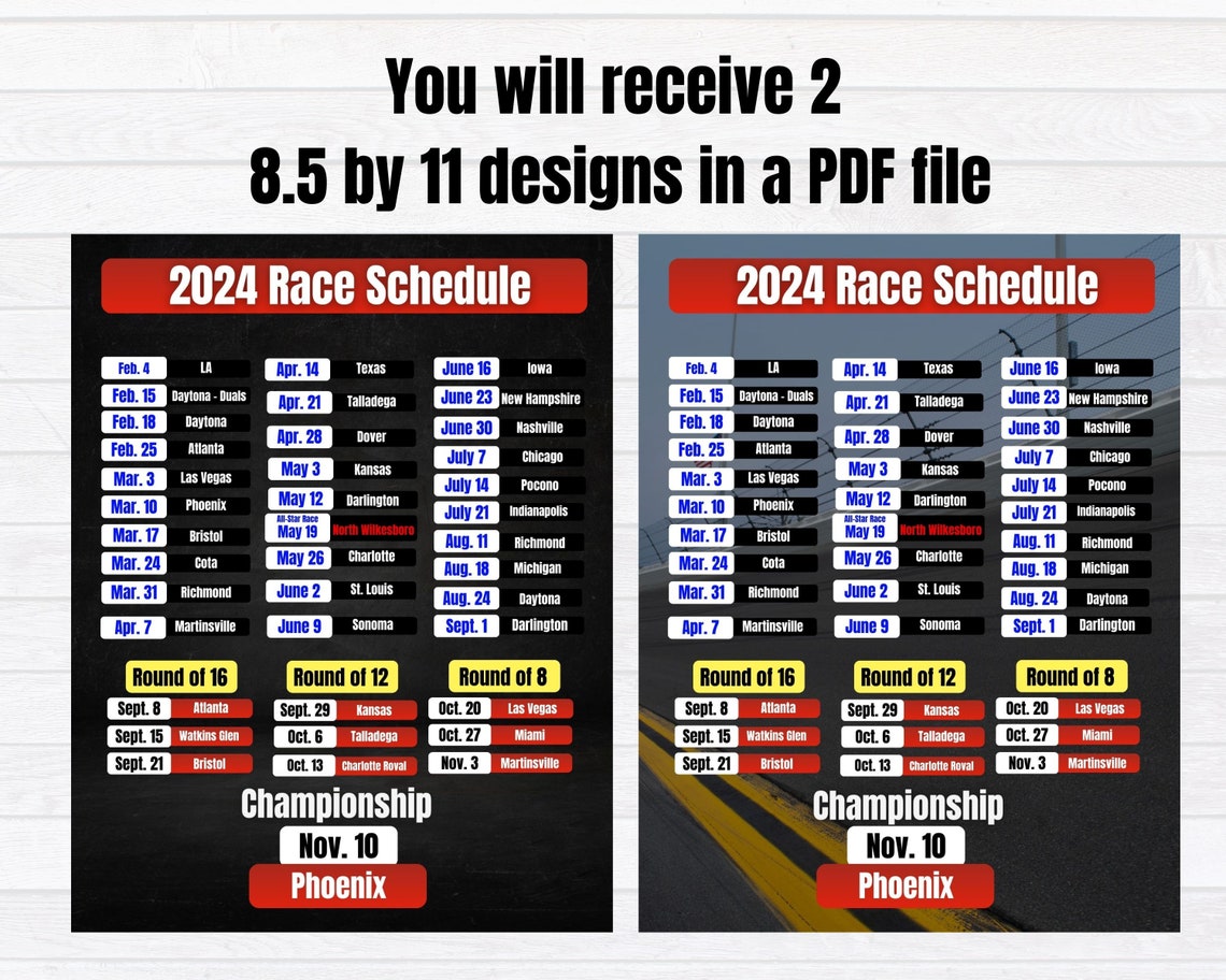 2024 Nascar Race Schedule Stock Car Racing 2024 Schedule Race Fan