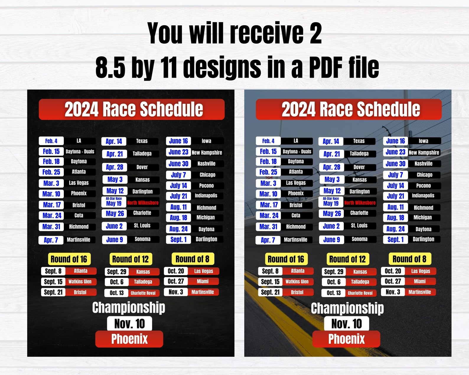 2024 Nascar Race Schedule Stock Car Racing 2024 Schedule Race Fan