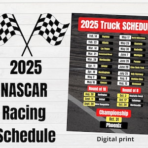 2025 Nascar Truck Race Schedule, Stock Car Racing, 2025 Schedule, Nascar Fan, PDF