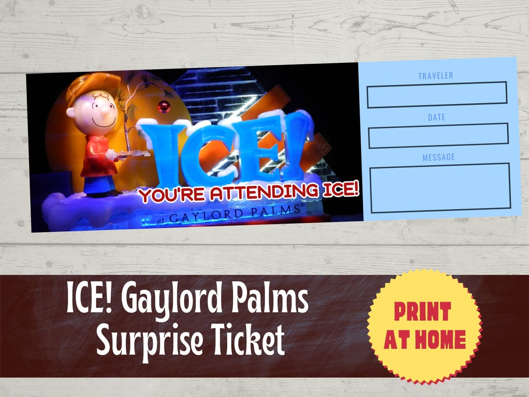 Charlie Brown Christmas Surprise Ticket, ICE Gaylord Palms, Print at