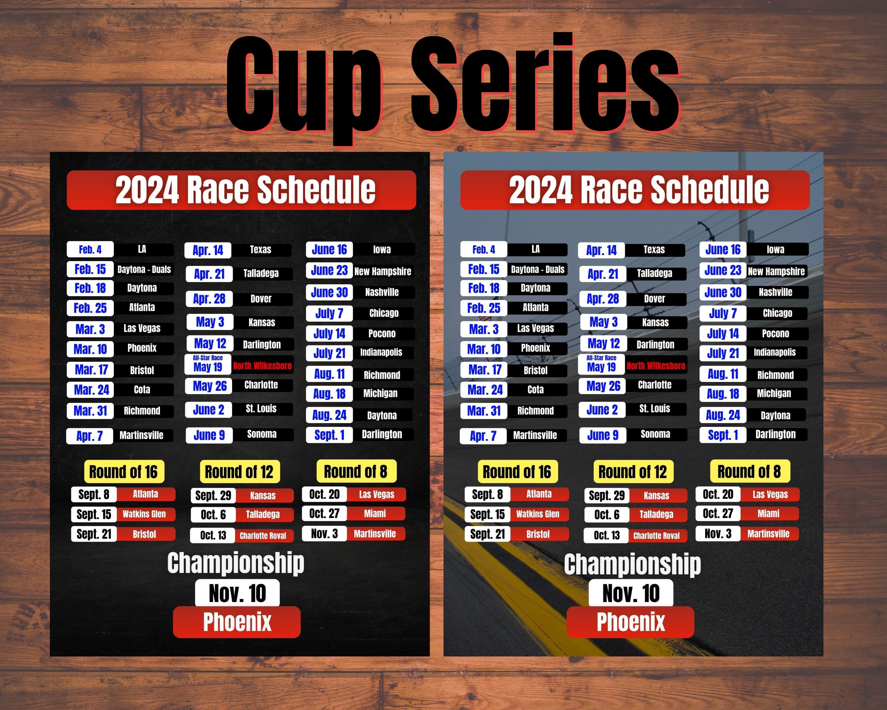 2024 Nascar Race Schedule, Stock Car Racing, 2024 Schedule, Race Fan