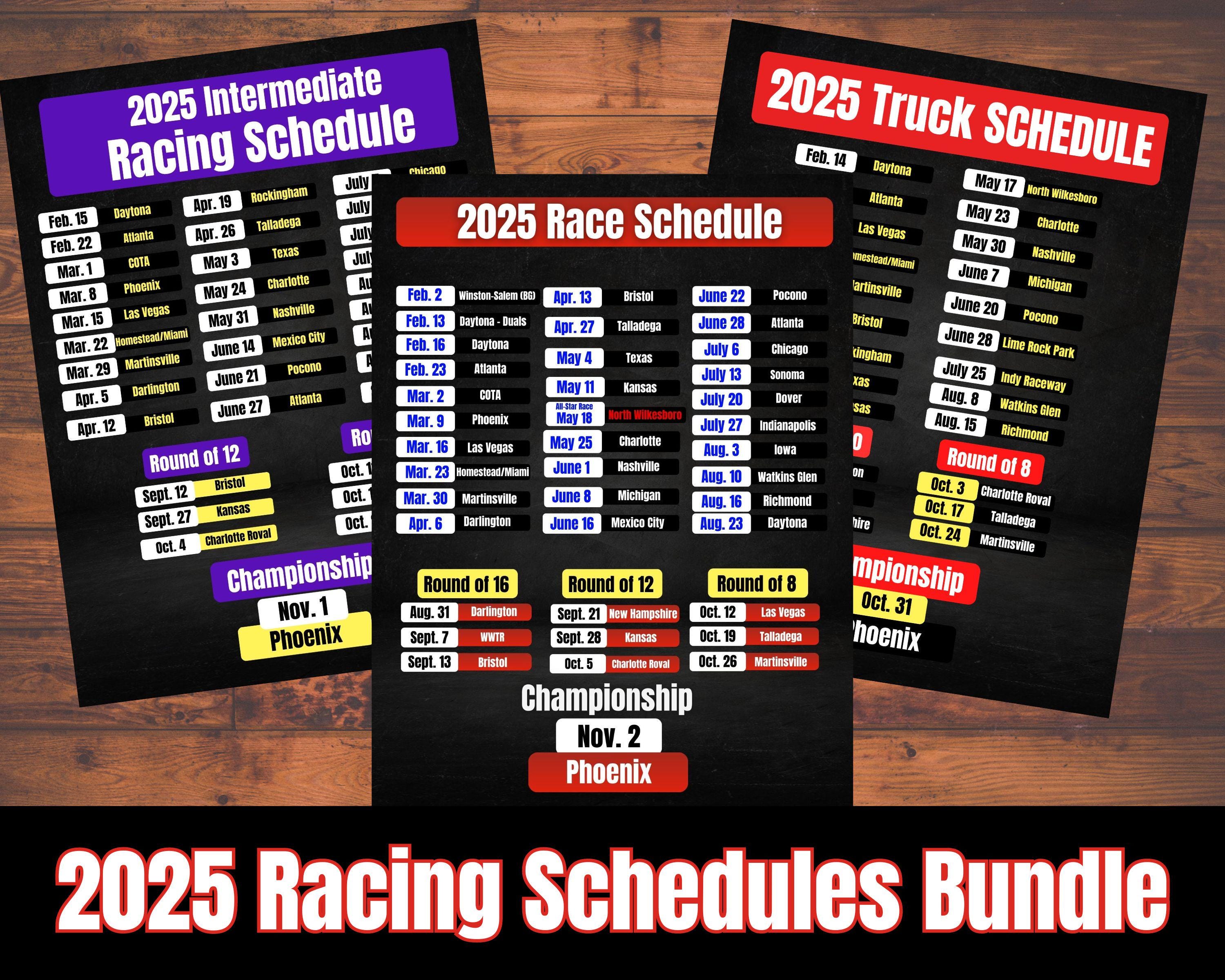 2025 Nascar Race Schedule, Stock Car Racing, 2025 Schedule, Race Fan