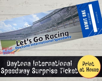 Daytona International Speedway Surprise Ticket, Event Ticket, Nascar Race Fan Gift, Printable Ticket, PDF
