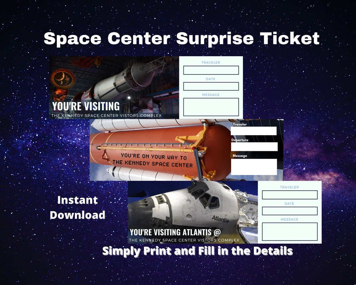 Space Tickets@phone Kennedy Space Center Ticket, Trip Reveal, Birthday Surprise, Surprise ...
