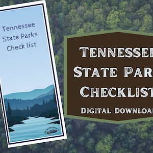 Tennessee State Parks checklist, afdrukbare checklist, State Park bucketlist, Tennessee State Parks, digitale download, PDF