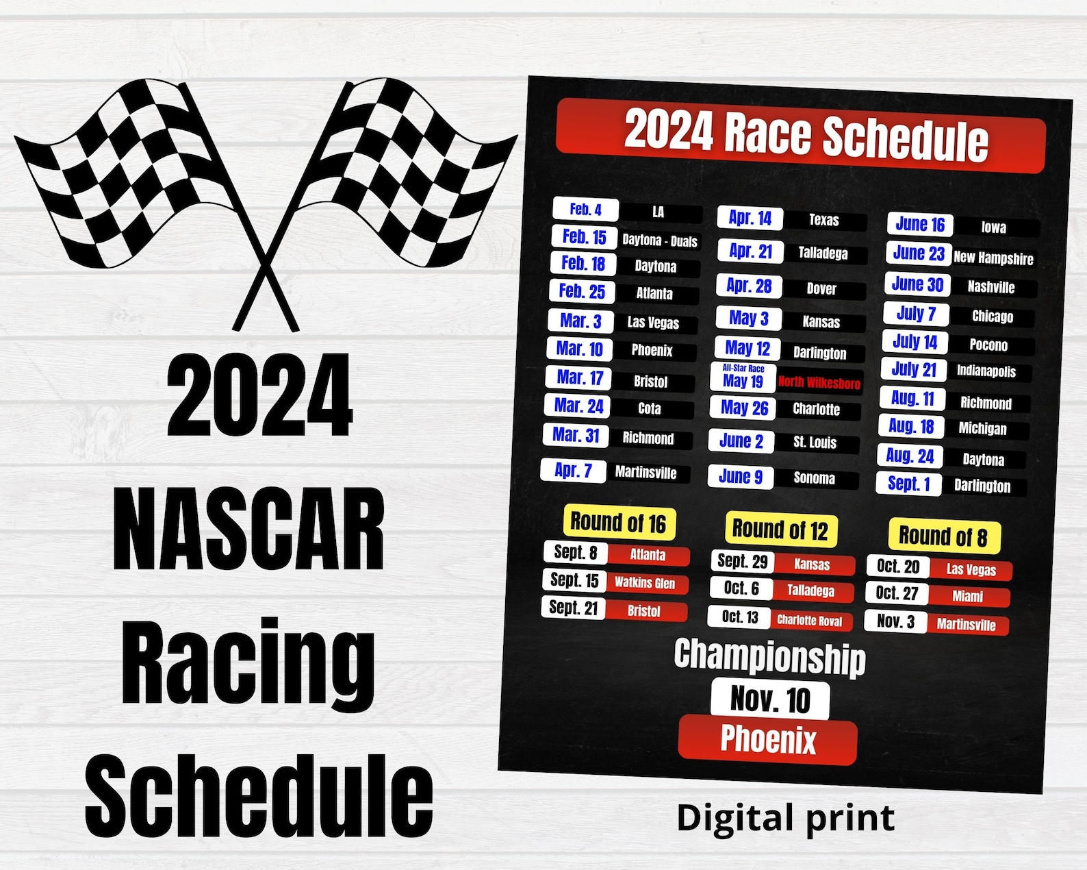 2024 Nascar Race Schedule Stock Car Racing 2024 Schedule Race Fan