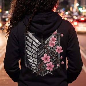 Shingeki no Kyojin Hoodie - Attack on Titan, Manga Anime Wings of Freedom with Sakura