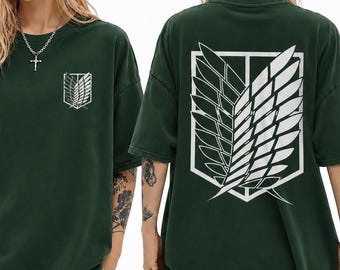 Attack on Titan Wings of Freedom T-Shirt, Manga Streetwear, Scout Regiment Eren Yeager