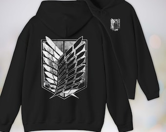 Felpa con cappuccio Anime - L'attacco dei Giganti, Ali della Libertà, Regalo Manga Anime, Shingeki no Kyojin