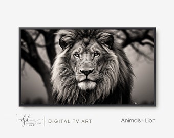 Black Lion Samsung Frame TV Art: Animals Digital Painting (Instant Download)