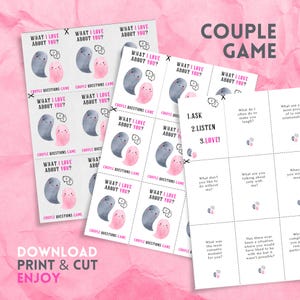 Printable Couple Questions Game in PDF, Valentines Day Game, Date Night Ideas, Relationship Games, Anniversary Games, Pink Halloween Edition