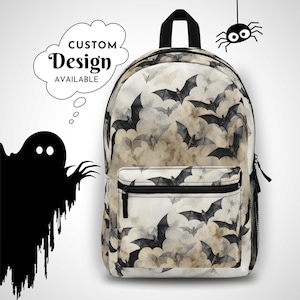 Halloween Bats Kids Backpack, Whimsigoth Clothing Matching Bag, Spooky Season Gift for Her, Back to School Accessory, Laptop Backpack Bag