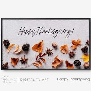 Thanksgiving Samsung Frame TV Art | 4k Art for Frame TV | Instant Digital Download | Happy Thanksgiving Day