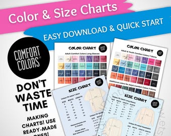 Comfort Colors Mockup Bundle: Color & Size Charts (Digital Download)