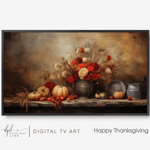 Thanksgiving Samsung Frame TV Art | 4k Art for Frame TV | Instant Digital Download | Happy Thanksgiving Day