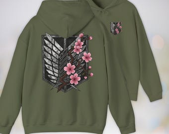 Attack on Titan Scout Regiment Hoodie - Wings of Freedom Sakura Manga Anime Sweatshirt, AOT