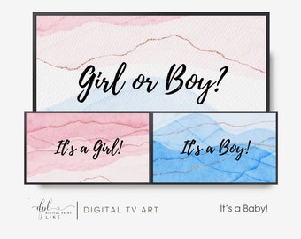 Baby Gender Reveal Samsung Frame TV Art (Digital Download)