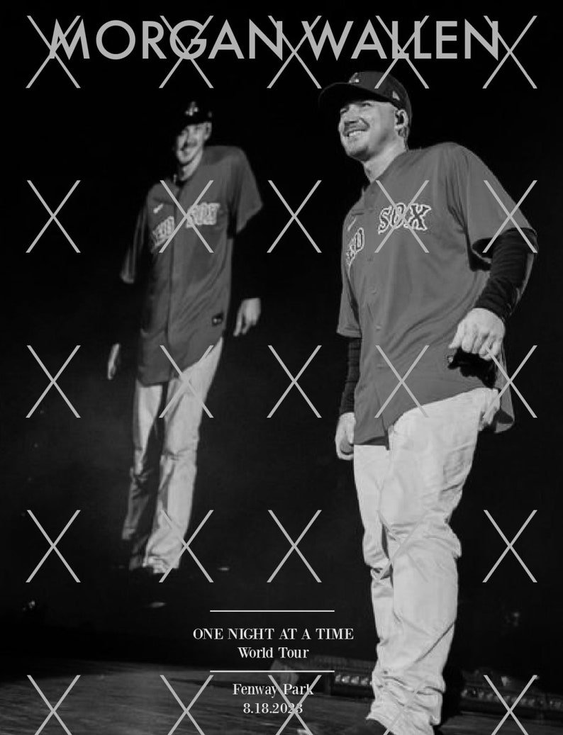 Wallen One Night at A Time Concert Poster Fenway Park Etsy