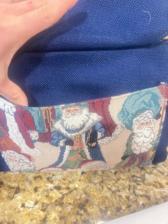 Vintage Santa Tapestry carpet Bag - image 3