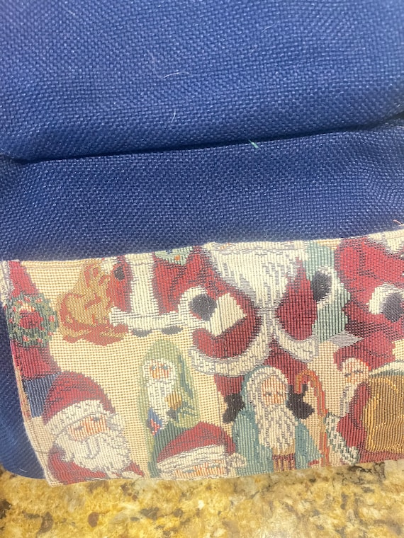 Vintage Santa Tapestry carpet Bag - image 2
