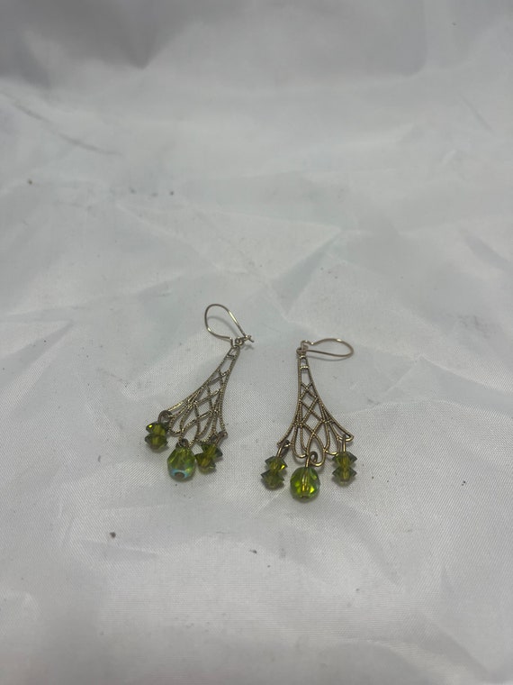 Austrian crystal Budapest inspired earrings green