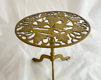 vintage brass plant stand two birds design