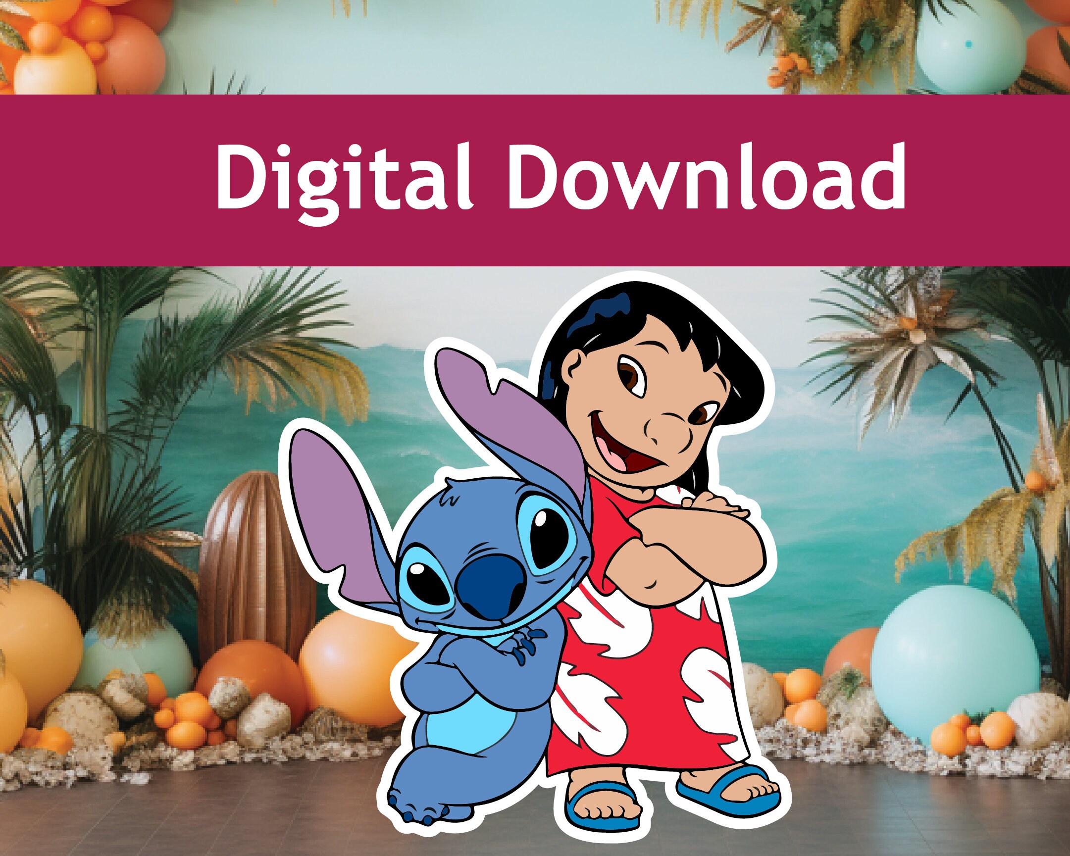 BIG Decor Lilo and Stitch Cutouts, Party Decor, Yard Art, Lawn Signs ...