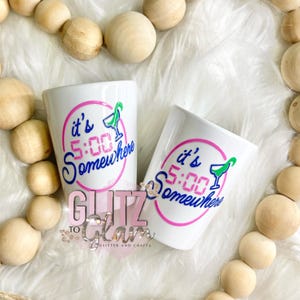 It&#39;s 5:00 Somewhere Shot Glass 2oz, Shot Glasses, Shot Glass, Drinkware, Glassware, BarWare, 20z