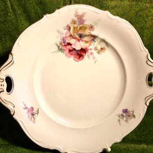 Vintage Paul Muller Selb    Large Porcelain Dish is decorated with Beautiful Peonies    Muffin Dish.  Canape Dish            1928-1943s.