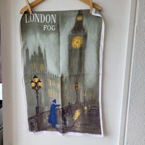 LAMONT「LONDON FOG」このヴィンテージのアイリッシュリネンティータオルはユニークなデザインが特徴です。アイルランド製