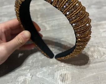 Bronze beaded headband