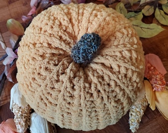 Pumpkin ~ Large Mustard yellow crochet pumpkin