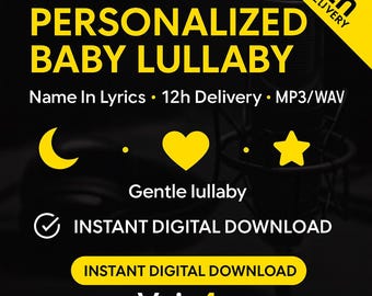Gepersonaliseerde babyslaapliedje: aangepast lied voor pasgeborenen 12 uur (digitale download)