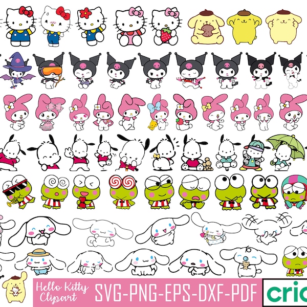 Kawaii Kitty Svg, Kawaii Kitty Svg Bundle, Cute Cat Svg, Kitty Svg, Kawaii Kitty Clipart, Kawaii Kitty Svg