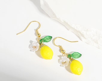 Lemon Earrings • Funny Earrings • Lemon Slice Earrings • Funny Earrings • Fruit Earrings
