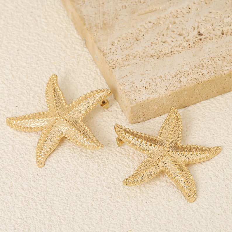 Starfish Earrings Large Starfish Design Exaggerated Large Design Jewelry for Beach Summer Jewelry zdjęcie 6
