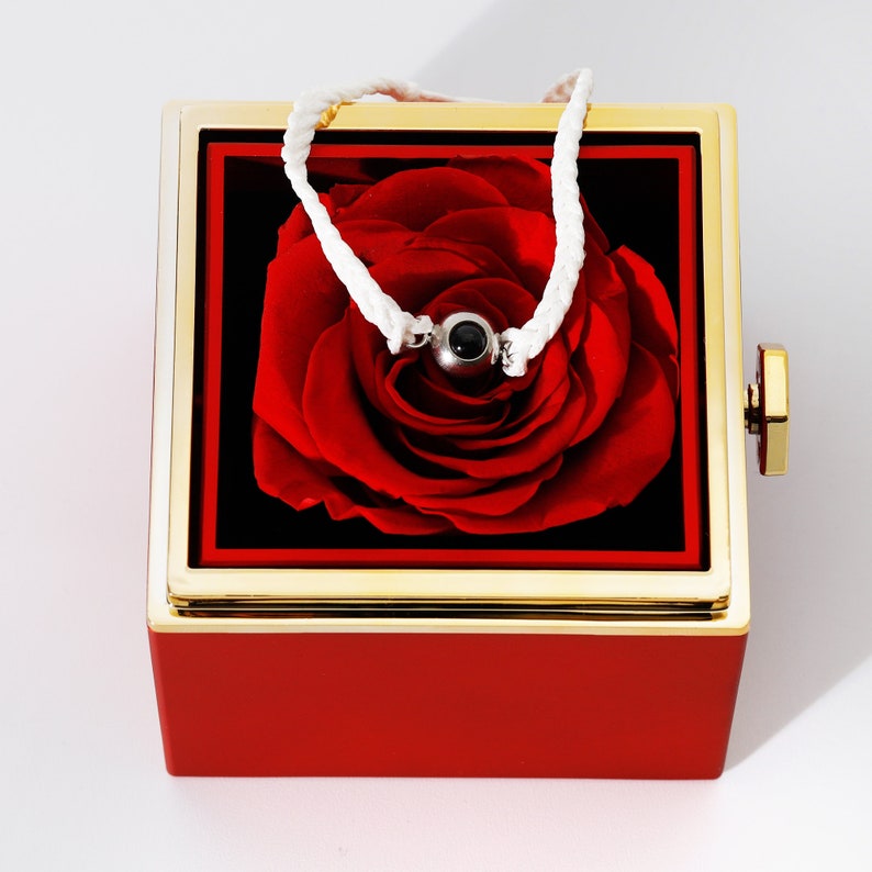 Projection Bracelet with Eternal Rose Box Couples Gifts Gift for Her Valentines Day Gift image 2